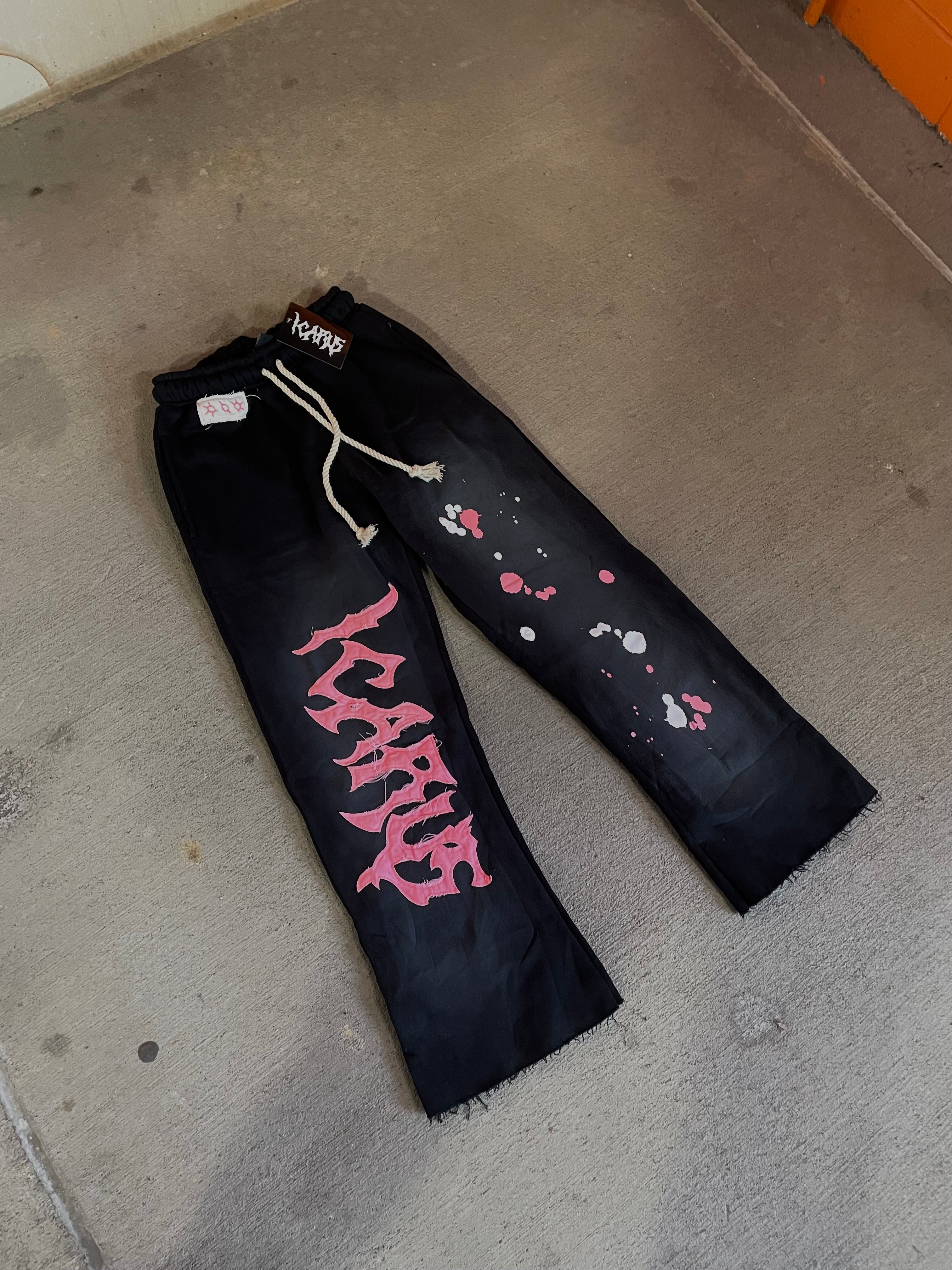 Black & Pink Baggy Sweats