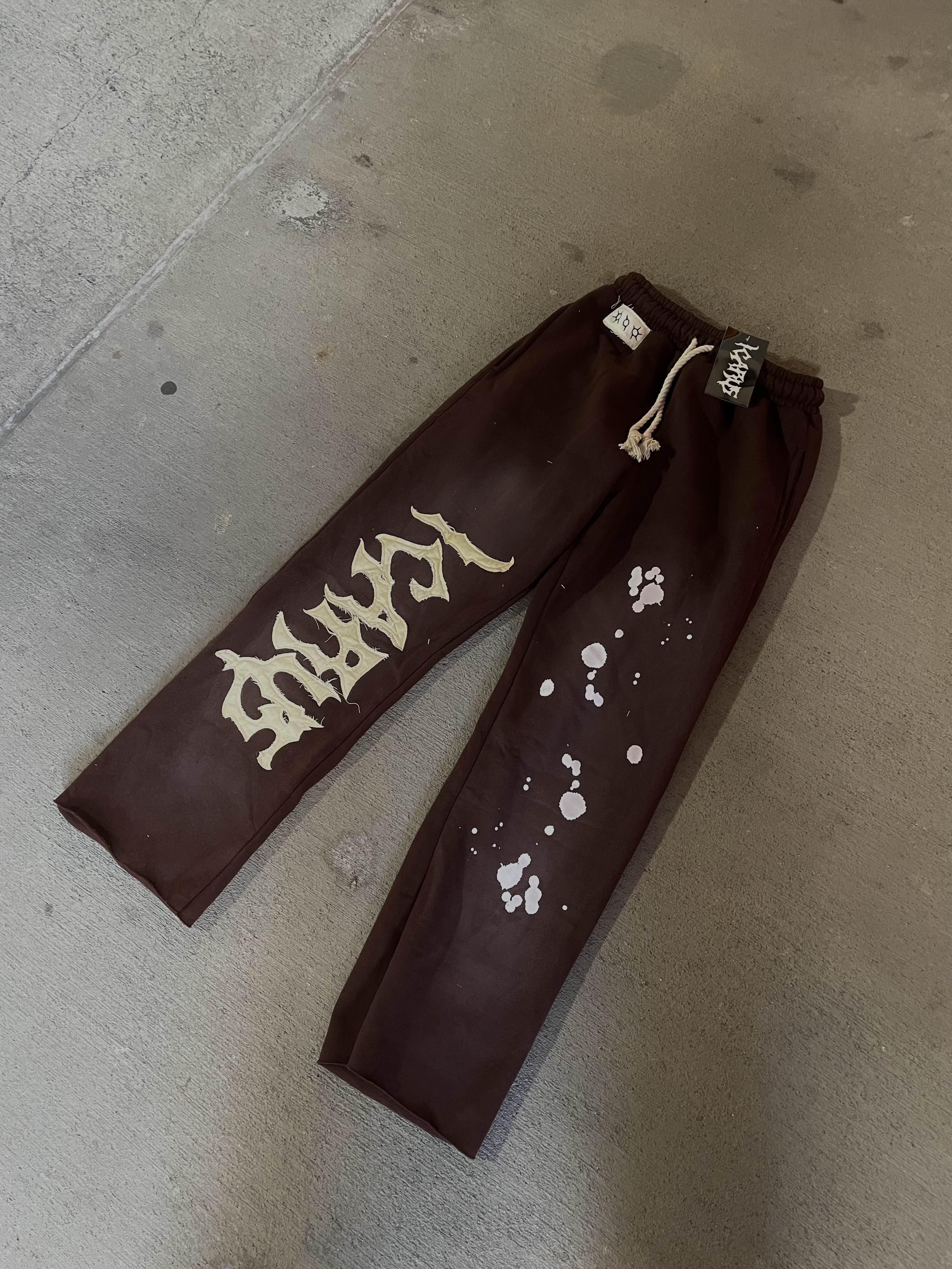 Brown & Cream Baggy Sweats